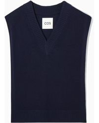COS - Open-side V-neck Wool Tank - Lyst