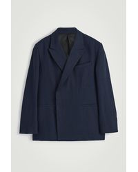 COS - Relaxed Double-Breasted Linen Blazer - Lyst