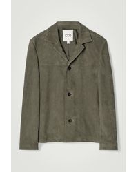 COS - Single-breasted Suede Jacket - Lyst