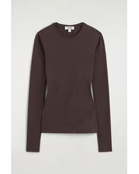 COS - Cotton Long-Sleeved Top - Lyst