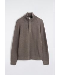 COS - Ribbed Wool Half-Zip Sweater - Lyst