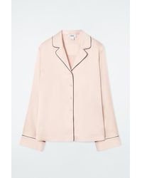 COS - Piped Silk Pyjama Shirt - Lyst