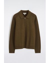 COS - Panelled Boiled Wool Zip-Up Sweater - Lyst