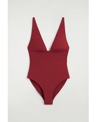 COS - Bonded-Scuba V-Neck Swimsuit - Lyst