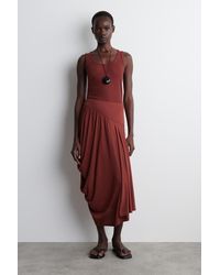 COS - Asymmetrischer Drapierter Midirock - Lyst