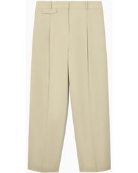 COS - Hose Aus Leinen-mix Mit Weitem Bein Und Falten - Lyst