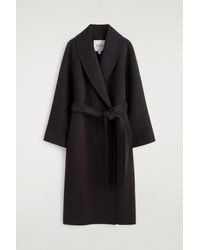 COS - Shawl-Collar Double-Faced Wool Long Coat - Lyst
