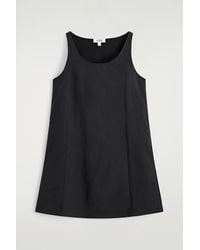 COS - Jersey-Panelled Nylon Mini Dress - Lyst