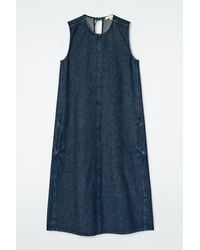 COS - Sleeveless Denim Midi Dress - Lyst
