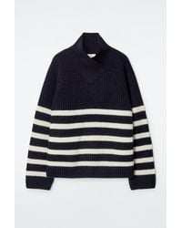 COS - Wrap-Collar Merino Wool Jumper - Lyst