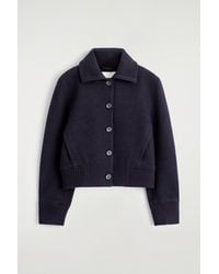 COS - Ribbed-Collar Boiled Merino Wool Jacket - Lyst