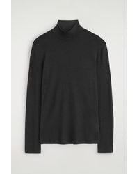 COS - Slim Wool-Jersey Roll-Neck Top - Lyst