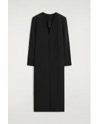 COS - Button-Detail Silk-Crepe Long Coat - Lyst
