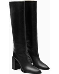 COS - Knee-high Pointed Leather Boots - Lyst