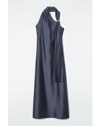 COS - Asymmetric Brooch-detail Maxi Dress - Lyst