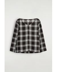 COS - Checked V-Neck Top - Lyst