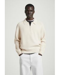 COS - Pullover Aus Merinowoll-Yak-Mix Mit Kragen - Lyst