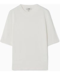 COS - Short-sleeve Knitted T-shirt - Lyst
