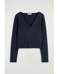 COS - Minimal Knitted V-Neck Cardigan - Lyst
