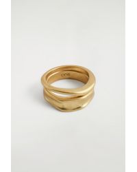 COS - 2-Pack Hammered Rings - Lyst