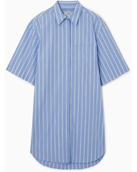 COS - Oversized Poplin Mini Shirt Dress - Lyst