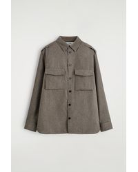 COS - Epaulet-Detail Wool Shirt - Lyst