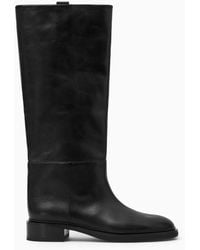 COS - Leather Riding Boots - Lyst