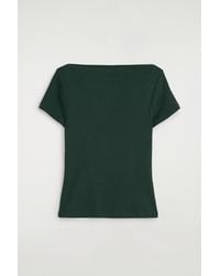 COS - Slim Boat-Neck Cotton T-Shirt - Lyst