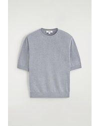 COS - Sculpted-Shoulder Silk-Cotton T-Shirt - Lyst