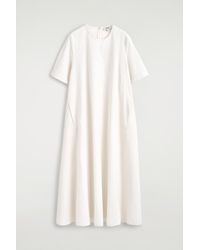 COS - Raw-Cut Cotton Midi Dress - Lyst