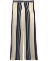 COS - Straight-leg Striped Satin Pants - Lyst