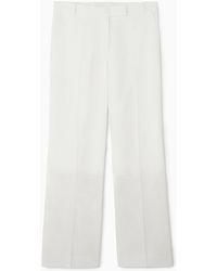 COS - Satin-panelled Wide-leg Trousers - Lyst