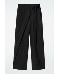 COS - Fluid Wrap-Front Trousers - Lyst
