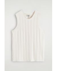 COS - Striped Knitted Linen Tank Top - Lyst