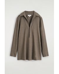COS - Open-Collar Wool-Blend Shirt - Lyst