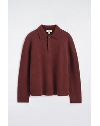 COS - Brushed-Wool Polo Shirt - Lyst