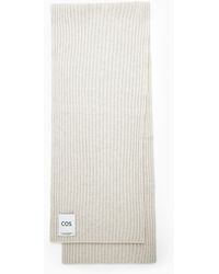 COS - Chunky Ribbed Pure Cashmere Scarf - Lyst