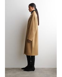 COS Hooded Wool Duffle Coat in Natural | Lyst