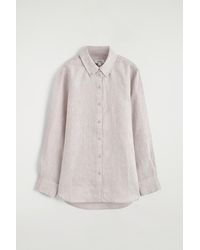 COS - Button-Down Collar Linen Shirt - Lyst