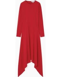 COS - Kleid Aus Seiden-mix Mit Offenen Ärmeln - Lyst