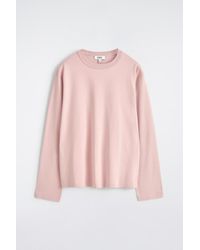 COS - Relaxed Jersey Interlock Long-Sleeved T-Shirt - Lyst