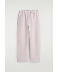 COS - Elasticated Linen Barrel-Leg Pants - Lyst