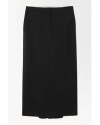 COS - The Tailored Wool Twill Skirt - Lyst