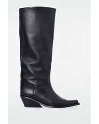 COS - Knee-high Leather Cowboy Boots - Lyst