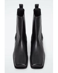 COS - Square-toe Leather Chelsea Boots - Lyst