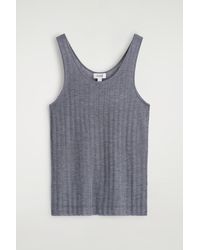 COS - Ribbed-Knit Silk Tank Top - Lyst