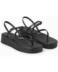 COS Strappy Platform Sandals - Black