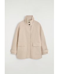 COS - Cotton-Twill Funnel-Neck Jacket - Lyst