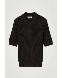COS - Silk-Cotton Zip-Up Polo Shirt - Lyst