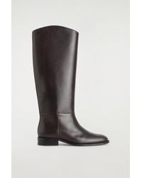 COS - Leather Riding Boots - Lyst